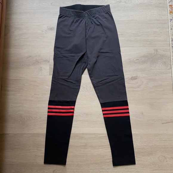 Adidas Leggings Black, Gray, Red Three Stripes - Picture 2 of 7
